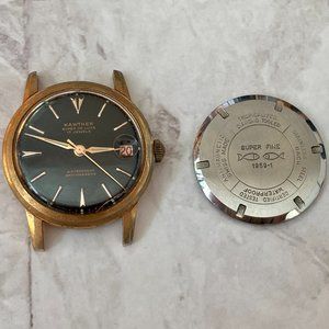 VINTAGE Swiss Made Rare Kawther Pocket Watch 17 Jewel Bubble Dome Glass w/ Date!